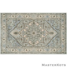 Salbei,Olive & Elfenbein Orientalisch Handgetuftet 100% Wolle Weich Area Teppich