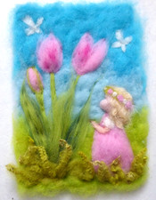 ♥WOLLBILD TULPEN BLUMENKIND