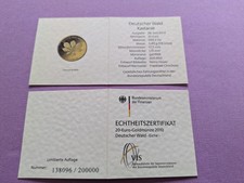 Echtheitszertifikat 20 Euro Goldmünze 2014 Deutscher Wald " KASTANIE" o. Münze!!