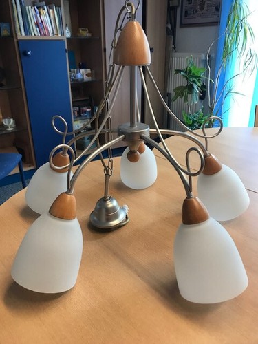 Lampe leuchte fünfarmig buche - lampe,