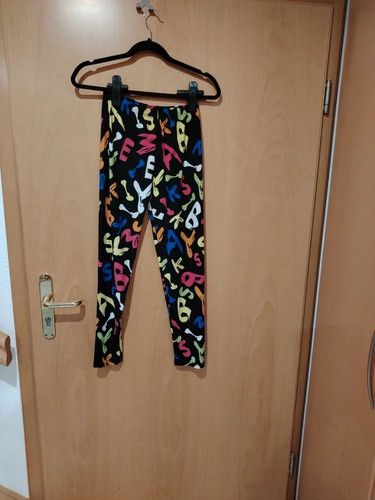 Damen leggings schwarz mit - in,