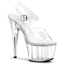 Sale ADORE-708 Pleaser High-Heels Plateausandaletten klar mit Lederinnensohle 41