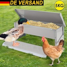 Futterautomat hühner Futterspender mit Trittklappe Geflügel Trog 5KG Futtertrog