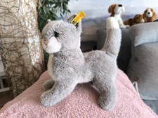 Steiff Katze Grau/weiß mit Knopf im Ohr sehr  gut erhalten 2736/26