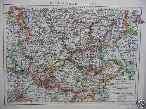 Orig landkarte rheinprovinz - orig., landkarte,