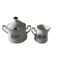 Kronester Bavaria  Anno dazumal  blau Zuckerdose und Milchkännchen TOP -SEHR RAR