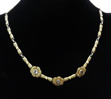 Art Déco Theodor Fahrner 925 Silber Collier/ Kette mit Topasen, vergoldet