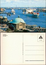 St. Pauli-Hamburg Alter Elbtunnelund Hafen, Containerschiff 1980