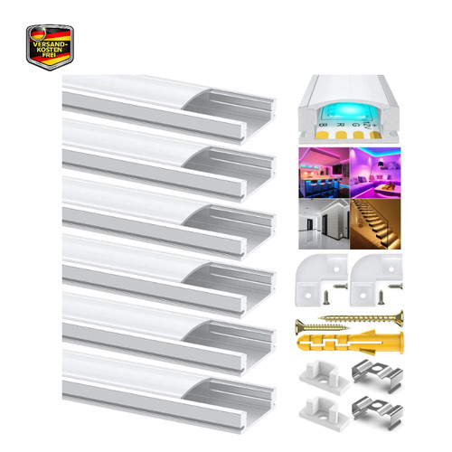 Led aluminium kanal 6er set - led,