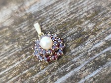 Anhänger Granatanhänger Granatschmuck vergoldet