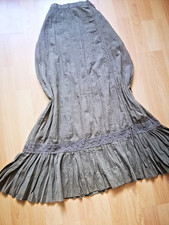 Maxi Rock Lang Khaki Ethno Boho Stickerei 34 36 S.Oliver Somerrock Strandrock XS