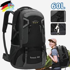 60L Rucksack Wasserdicht Herren Damen Outdoor Trekking Wanderrucksack