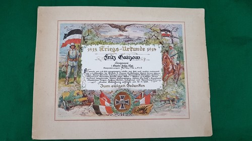 Alte große kriegs urkunde - alte,