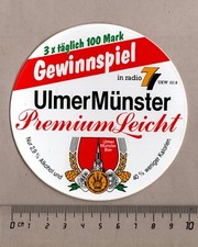 Aufkleber/Sticker Ulmer Münster Brauerei Premium Leicht Bier