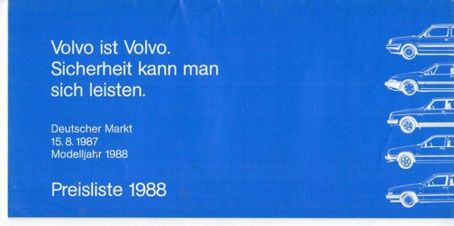 Volvo preisliste modelljahr - volvo,