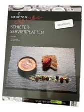 Crofton Schiefer Servierplatten 2er Set Schwarz Modern 40x32cm