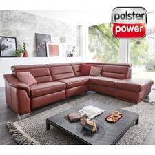 polsterpower Ledersofa - rot -