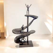 Tolle große 50cm Bronze Skulptur  " Menschen dem Weg zu Erfolg "   modern Design