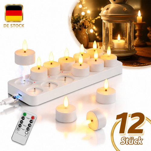 12x echtwachs led kerzen - echtwachs,