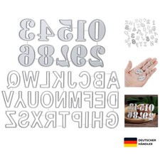 Großbuchstaben & Zahlen Stanzschablonen Set Metall für Scrapbooking, Papercra...
