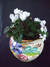 Porzellan Übertopf Blumentopf Pflanzentopf Blume Italy Toskana kunst Antik