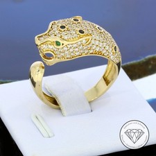 SONDERAKTION WERT 920,- Panther Cat Ring 585 Gold 14k 14 KT in 58-59 XXYY