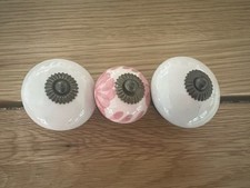 5x Depot Vintage Shabby Chic Porzellan Kommodenknopf Knauf Pastellblau Rosa