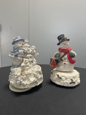 ❄️ 2 funktionstüchtige Weihnachtsspieluhren – Schneemann-Dekoration
