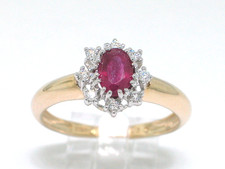 Rubin Ring 375 9K Gelbgold