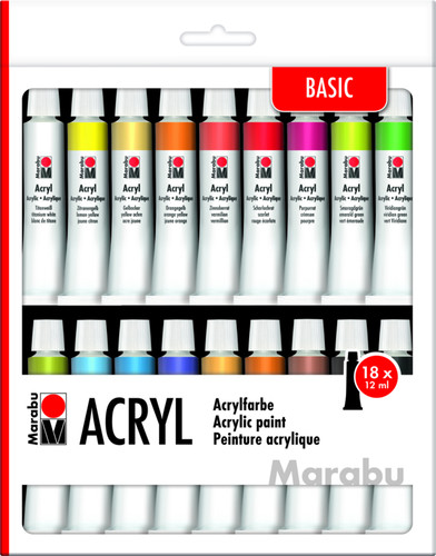 Marabu acrylfarben set - marabu, 12