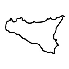 Sizilien Meer - Aufkleber Auto Folie KFZ Italien Insel Kontur V2