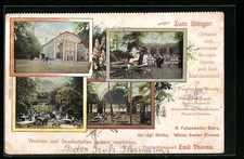 Ansichtskarte Deuben, Gasthaus Zum Steiger im Plauenschen Grunde, Garten 1904 