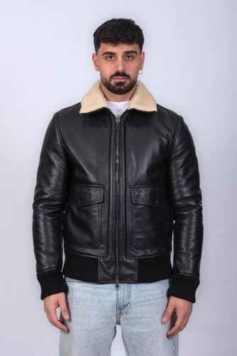 Echt leder bomberjacke mit - echt,