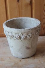 Pflanztopf rund mit Rosenrand aus Keramik♥H 15 cm, Außendurchm. 16 cm, Übertopf