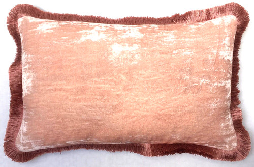 Cushion plain fringe - cushion, pink