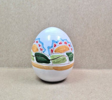 Künstlerische Handgefertigte Keramik Eierbox Handbemalt H 8 X 6