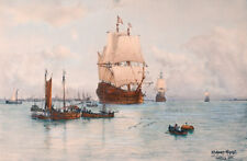 Hamburg Hafen 1914 Segelschiff Marine Schnars Alquist A3 013