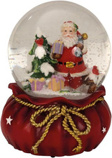 Spieluhr Schneekugel Ø 11 Cm X 15 Cm Weihnachten Weihnachtsmann Spieldose