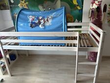 Hochbett Aus Lasiertem Holz mit Lattenrost  mittelhoch (auch ohne Betttunnel)