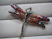 Alte BROSCHE/ANHÄNGER, Libelle, Silber, Gewicht ca.10,3 Gramm