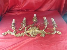 Antike Wandleuchte Bronze Feuervergoldet Floral Akanthusblätter Jugendstil (5287