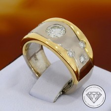 Wert 7.950,- Massiver Brillant Bicolor Ring 0,75 Carat 750 / 18 Kt Gold xxyy