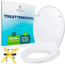 Zenacasa WC Sitz Weiß Premium Toilettendeckel mit Absenkautomatik Antibakteriell