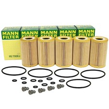 5x MANN HU7008z Ölfilter + Schraube für VW GOLF 5 6 PASSAT T5 T6 1.6/2.0 TDI