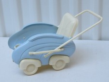 Kinderwagen  Puppenstube Puppehaus 1:12 / E.S Germany - blau