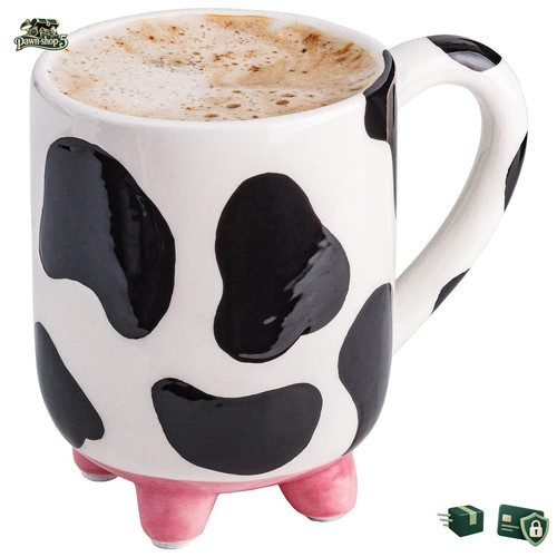Kaffeetasse kuh druck 425ml - kaffeetasse,
