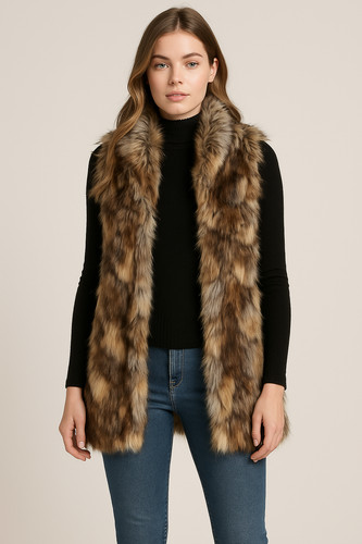 River island kunstfellweste - river,
