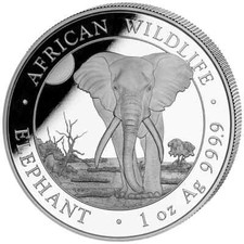 Elefant Elephant Silbermünze Somalia 2025  1 Oz Silber 999.9  African Wildlife