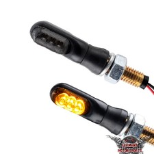 Led Motorrad Mini Blinker schwarz smoke getönt e-geprüft vorn hinten universal 