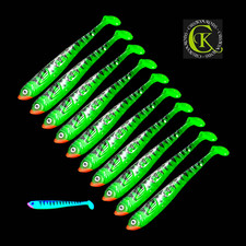 10x 10cm Gummifisch Stint Shad